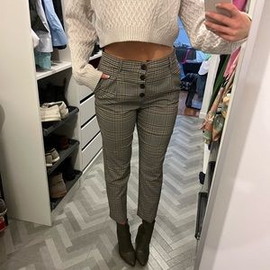 Beige plaid pants size M